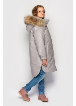 Cvetkov сіре зимове пальто для дівчинки Ніколь 3
